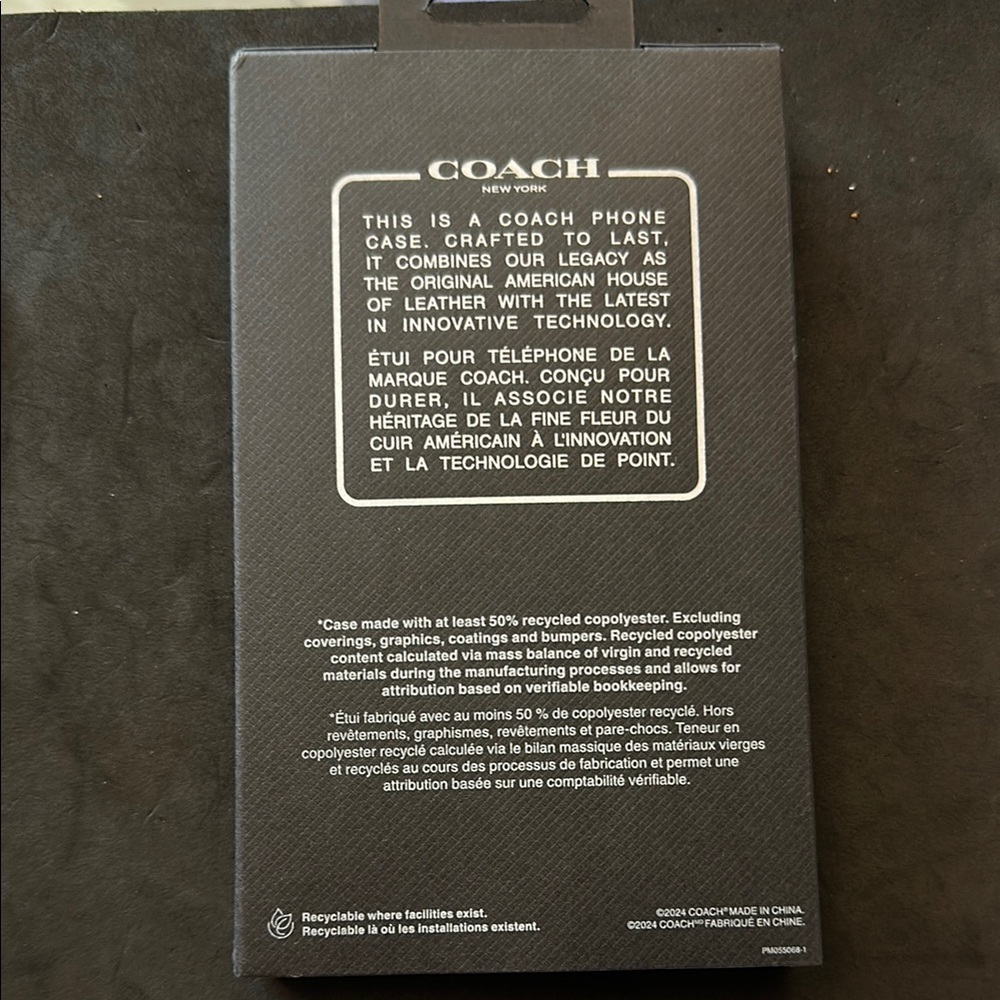 Coach Brown and Gold Leather Phone Case - Picture 2 of 2